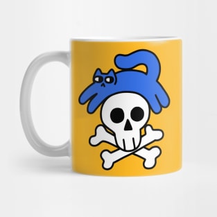 Cat And Skull And Crossbones Mug